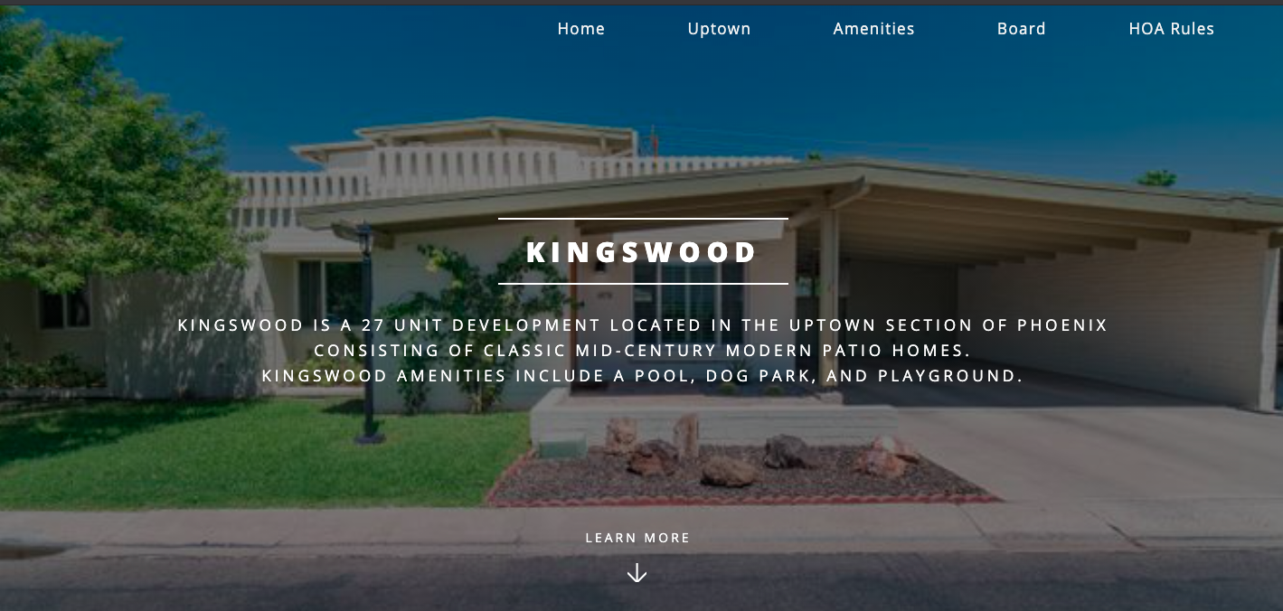 KingswoodHOA Landing Page